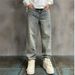 Suitable For All Seasons Trendy Brand Design Cross American High Street Jacquard Youth Men's Jeans Loose Straight Fit_mkmklike.com