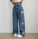 Women's Clothing Y2K Street Style Bow Collage Washed Jeans Loose Straight Wide Leg Trousers For Women Fashion_mkmklike.com