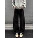 American High Retro Pleated Hip-hop Street Style Patchwork Washed Curved Hem Pants, Autumn Loose Plus-size Jeans For Men_mkmklike.com