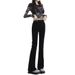 2025 Spring/Summer High-Waisted Micro-Flare Jeans For Women, Slim-Fit, Petite-Friendly, Stretchy, Straight-Leg,_mkmklike.com