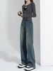 2025 New Hot-Selling Spring And Autumn Straight-Leg Slimming Narrow Wide-Leg Jeans For Women Petite High-Waisted Loose_mkmklike.com