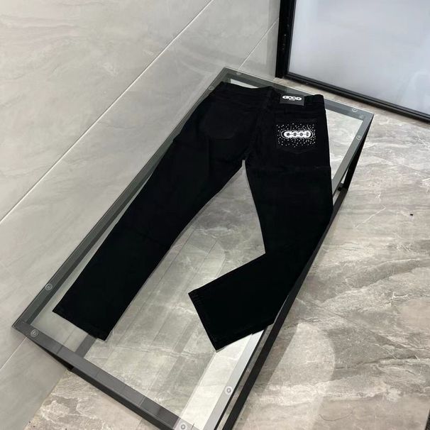 Internet Celebrity Vibe American Style Embroidered Jeans Men's Trendy Brand Hot Drilled Light Luxury Skinny Social Youth_mkmklike.com