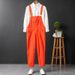 Pure Japanese Retro Casual Jumpsuit Nine-point Trendy Korean Version Youth Couple Overalls Men's Workwear Suspender Pants_mkmklike.com