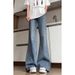 "Men's Streetwear Bootcut Jeans – Flared Wide-Leg With Draped Fabric (Trendy & Relaxed Fit)"_mkmklike.com