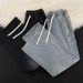 Men's Mid-Waist Straight Leg Jeans Loose Casual Drawstring Pants Japanese Trendy Washed Retro Blue Non-Stretch Long_mkmklike.com