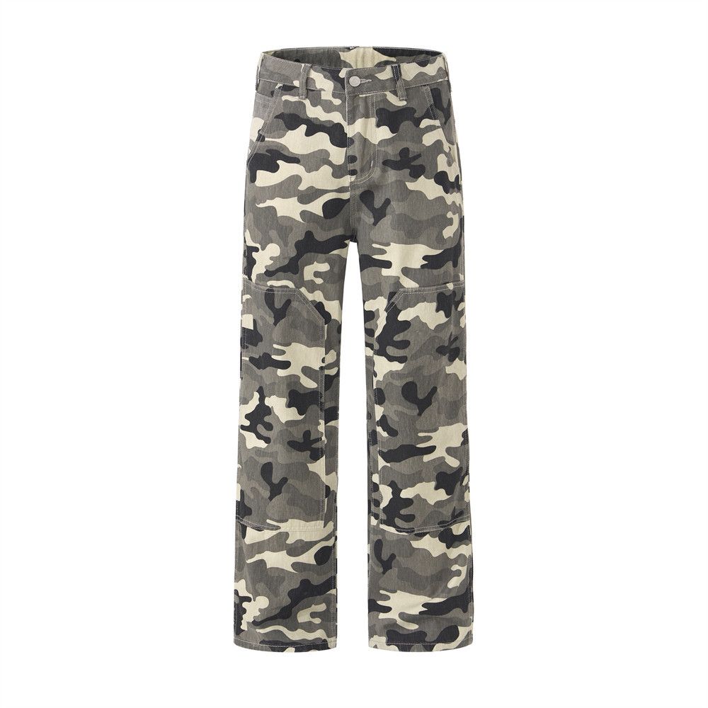 Camouflage Logging Men's Mountain Style Outdoor Casual Straight Long Pants American Street Fashion Workwear Loose Jeans_mkmklike.com