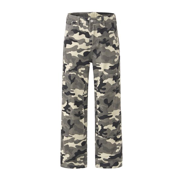 Camouflage Logging Men's Mountain Style Outdoor Casual Straight Long Pants American Street Fashion Workwear Loose Jeans_mkmklike.com