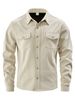 European And American Cross-Border Corduroy Single-Breasted Casual Sports Trend Pocket Jacket Men's Turn-Down_mkmklike.com