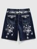 Men's Clothing Men's Blue Printed Denim Shorts Loose Fit Spring Summer For Formal & Casual For Men High Street Cleanfit Jeans Retro_mkmklike.com