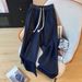 K Plus Size Lightweight Soft Denim Wide Leg Pants New High-Waisted Casual Women's Leggings_mkmklike.com