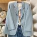 Women's spring classic two-button temperament orange loose casual internet celebrity small suit for women_mkmklike.com