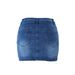 New Split-breasted Denim Casual Skirt Women's Summer Hip Skirt_mkmklike.com
