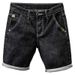 Man Denim Shorts Straight Short Jeans Pants For Men Cowboy Vintage Hip Hop Fitted Thin Rude Designer Distressed Cut Y2k Black_mkmklike.com