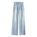 Trendy Girl Closet Trendy Girl Closet Tencel Jeans For Women, Summer Thin High-Waisted Loose Draped Ice Silk Wide-Leg Pants, Fashionable Versatile_mkmklike.com