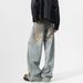 Abandoned Earth Style Wide Jeans Men's Spring American High Street Dirty Loose Straight Leg Casual Pants_mkmklike.com