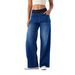 ELLE Cross-Border Autumn Elastic Washed New 2025 High Waist Wide Leg Jeans For Women_mkmklike.com