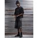 Men's Distressed Denim Shorts With Rhinestone Details - European Fit Straight Leg Summer Casual Shorts For Men (Black, S/M/L/XL)_mkmklike.com