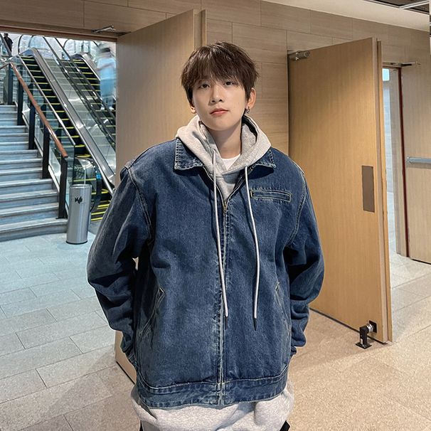 Retro Washed Denim Jacket, Men's Spring And Autumn Niche Versatile Jacket_mkmklike.com