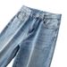 Loose Fit Casual Jeans For Men Street Style Washed Blue Loose Straight Leg Korean Style Wide Leg Jeans_mkmklike.com