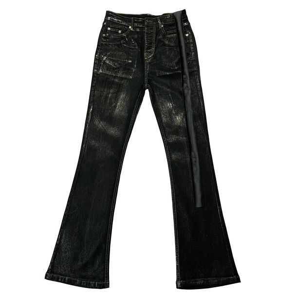 Men's Clothing Handmade Wax Pants Flared Wide Leg Elastic Ribbon High Street_mkmklike.com