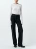 Women's Clothing Vintage Washed High-Waisted Wide-Leg Jeans Straight Loose Fit, Distressed Denim Pants In Light Blue, Grey, Black (XS/S/M/L)_mkmklike.com