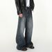 Men's Clothing Vintage Washed Straight-Leg Jeans – Relaxed Fit With Cat Whisker Distressing & High Cotton Content, Trendy Oversized Silhouette_mkmklike.com