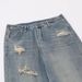 Distressed Washed Jeans For Men Street Style Loose Straight Wide-Leg Casual Dad Pants Floor-Length Trousers_mkmklike.com