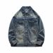 Retro Cool Washed Vintage Workwear Denim Jacket Jacket For Spring And Autumn Casual Wear_mkmklike.com