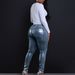 Women's Clothing Style Women's Tight Stretch Jeans Hot Stamping Silver Color Denim Fashion For Formal & Casual For Women_mkmklike.com