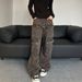Men's Clothing Retro Distressed Washed Multi Pocket Workwear Jeans For Women Street Style Loose Casual Pants_mkmklike.com