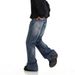 Men's Blue Distressed Straight Leg Bootcut Jeans - High Street Vibe Clean Fit Stretch Denim Pants For Casual Wear_mkmklike.com