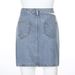 Women's Clothing Single Side Hollow Denim Skirt High Waist Slim Casual Hip Denim Skirt_mkmklike.com