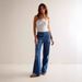 Trendy Low-Rise Loose Fit Denim Pants For Women - Comfortable Elastic Waist, Straight Leg, Streetwear Style_mkmklike.com