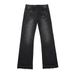 Unisex Vintage Washed Jeans – Distressed Straight-Leg Denim Pants With Hand-Painted Details (Black, S-Xl)_mkmklike.com