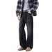 Men's Clothing & Archer0603 & American Retro Washed Black Flared Versatile Loose Casual Trendy Cleanfit Jeans_mkmklike.com