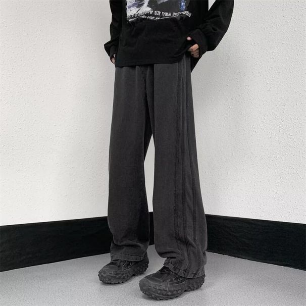 Men's Clothing Men's Straight Leg Jeans Trendy Wide Leg Loose Fit Blue Jeans For Teenagers Style Spring Autumn_mkmklike.com