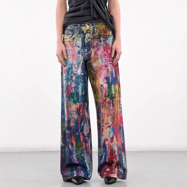Splatter Paint Straight-Leg Jeans For Women – Artistic & Relaxed Fit_mkmklike.com