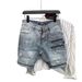 Retro Heavy Washed Distressed Work Shorts for Men Loose Straight Denim Summer Trendy Clothing_mkmklike.com