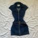 Spring And Summer New Spice Girl Retro Sleeveless Denim Dress Women's Niche Design Feeling Waist And Thin Slim Denim Skirt_mkmklike.com