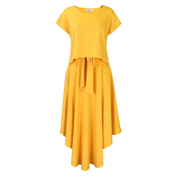 Women's Clothing plus size women's clothing 2023 new fashion temperament casual tops big swing skirt suit_mkmklike.com