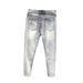 Men's Ripped Slim Fit Jeans Summer Wash Blue Cropped Trendy And Edgy Style Casual Denim_mkmklike.com