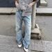 Summer Trendy High Street Retro Ripped Slim Fit Flared Jeans For Men Versatile Flow Style New_mkmklike.com