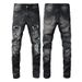 Men's Clothing Supply Of Trendy Men's Clothing, Hot Diamond Ripped Jeans, Men's Slim Fitting Skinny Dark Gray Men's High Street Stretch Pants_mkmklike.com