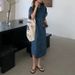ELLE ELLE 2021 New Korean Style Loose Short Sleeve Denim For Women, Age-Reducing Slimming Retro Elegant Casual Shirt Dress_mkmklike.com