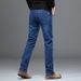 Winter Velvet Thickened Jeans Men's Middle-aged Straight Business Jeans Men's Elastic Warm Dad Pants_mkmklike.com