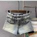 High-Waisted Slimming Denim Shorts for Women Lace Trim Bodycon Hot Pants Loose Fit Washed Style Perfect for Summer_mkmklike.com