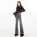 Orange Silk Women's Clothing#Retro High-waisted Micro-flared Jeans For Women, New American-style Stretch Slim-fit_mkmklike.com