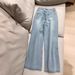 Women's Clothing Summer New High Waist Loose Slim Hot Diamond Heavy Straight Pants_mkmklike.com