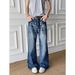 Men's Stylish Versatile Trendy Denim Jeans Artistic Relaxed Fit for Japanese Harajuku Look_mkmklike.com