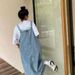 K Cowboy Shoulder Strap Skirt, Women's Design Sense, Niche Temperament, Suspender Skirt, Loose Dalian Clothing, Long Skirt_mkmklike.com